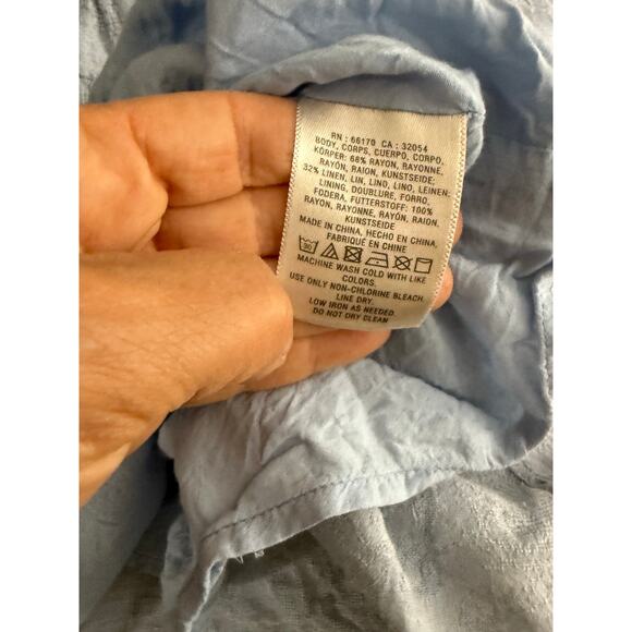 Maeve Dress Women's Small Chambray Textured Floral Smocked Back - Picture 4 of 5